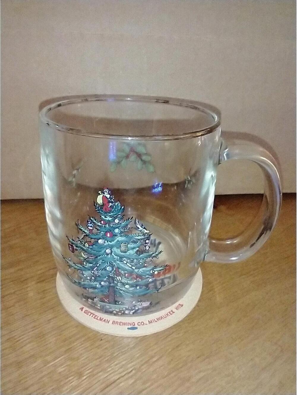 Vintage Luminarc Christmas Tree Holly Glass Mug See Pictures For Condition